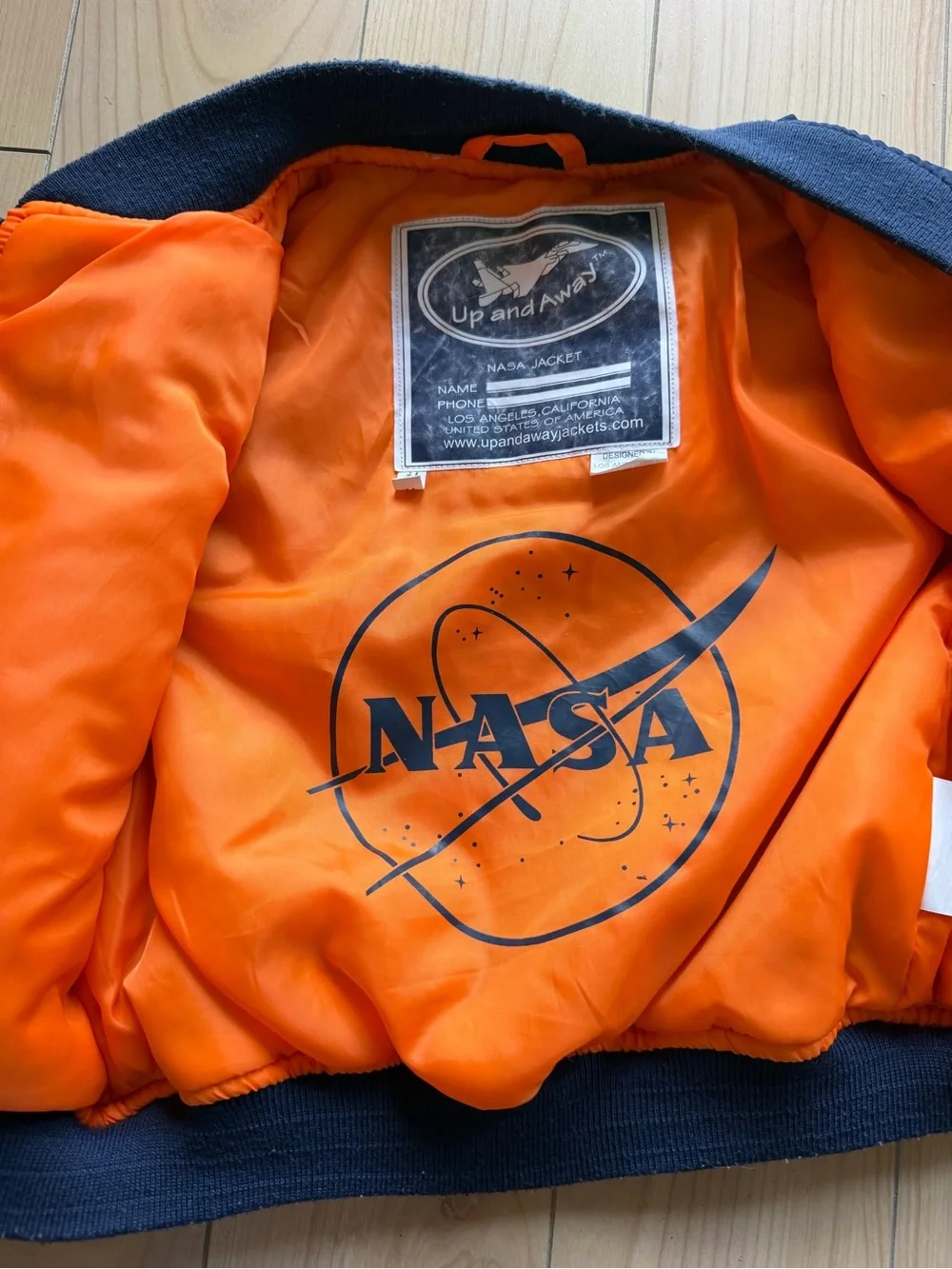 Kids Navy NASA Patch Bomber Jacket